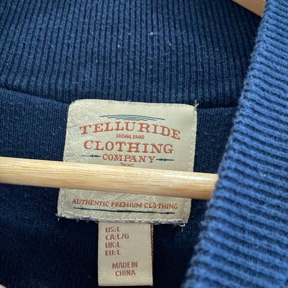 Telluride Clothing Company Striped Cotton Quarter Zip Sweater Size Large - Picture 6 of 9